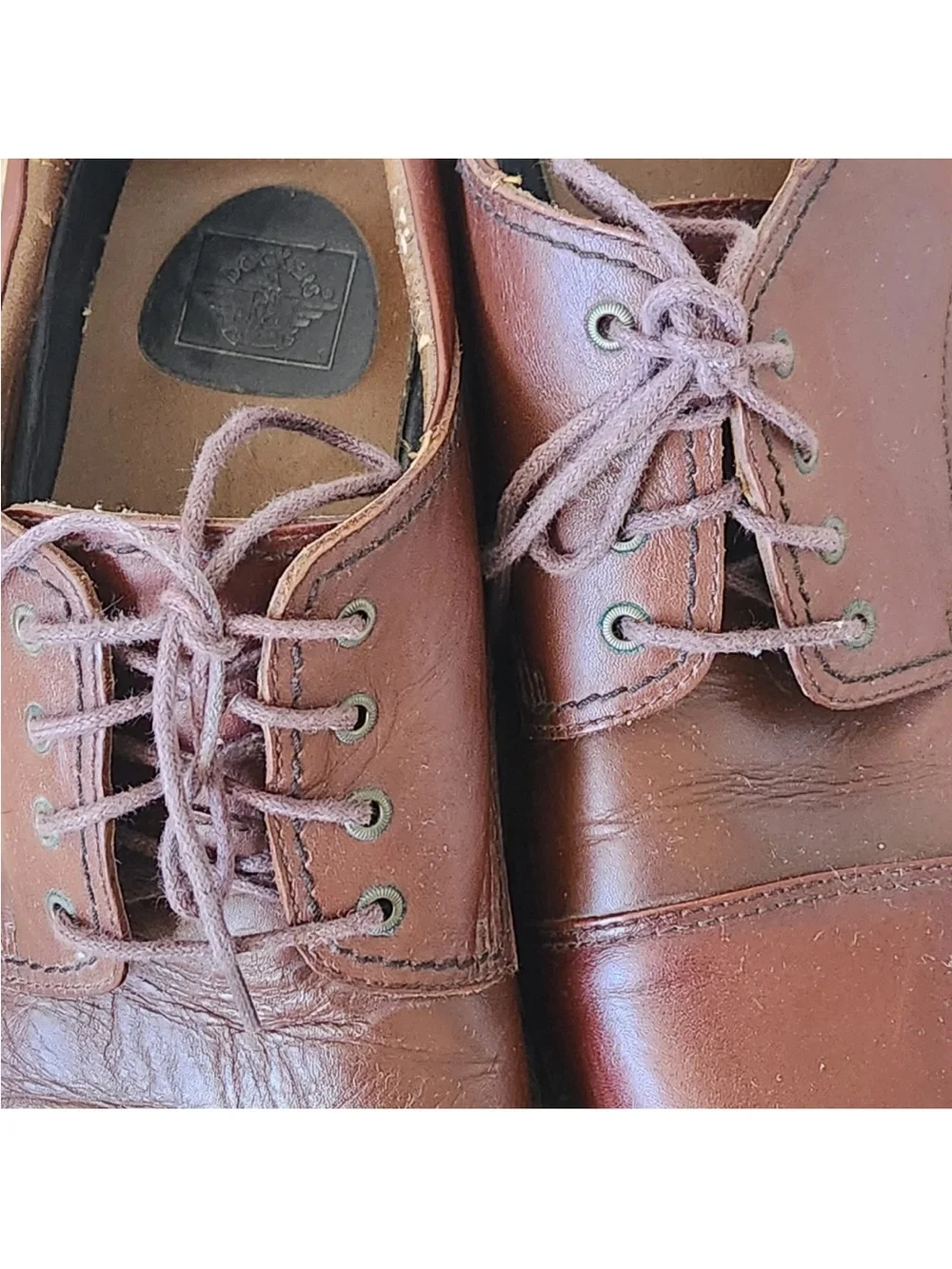 Dockers Men's Gordon Leather Cap Toe Oxford Dress Shoes Brown Size 12M